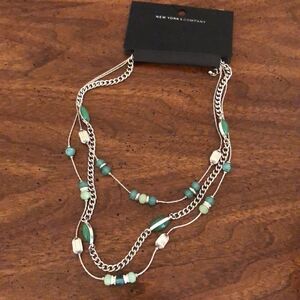 New York & Company | Faux Jade Layer Necklace | 17” Adjustable